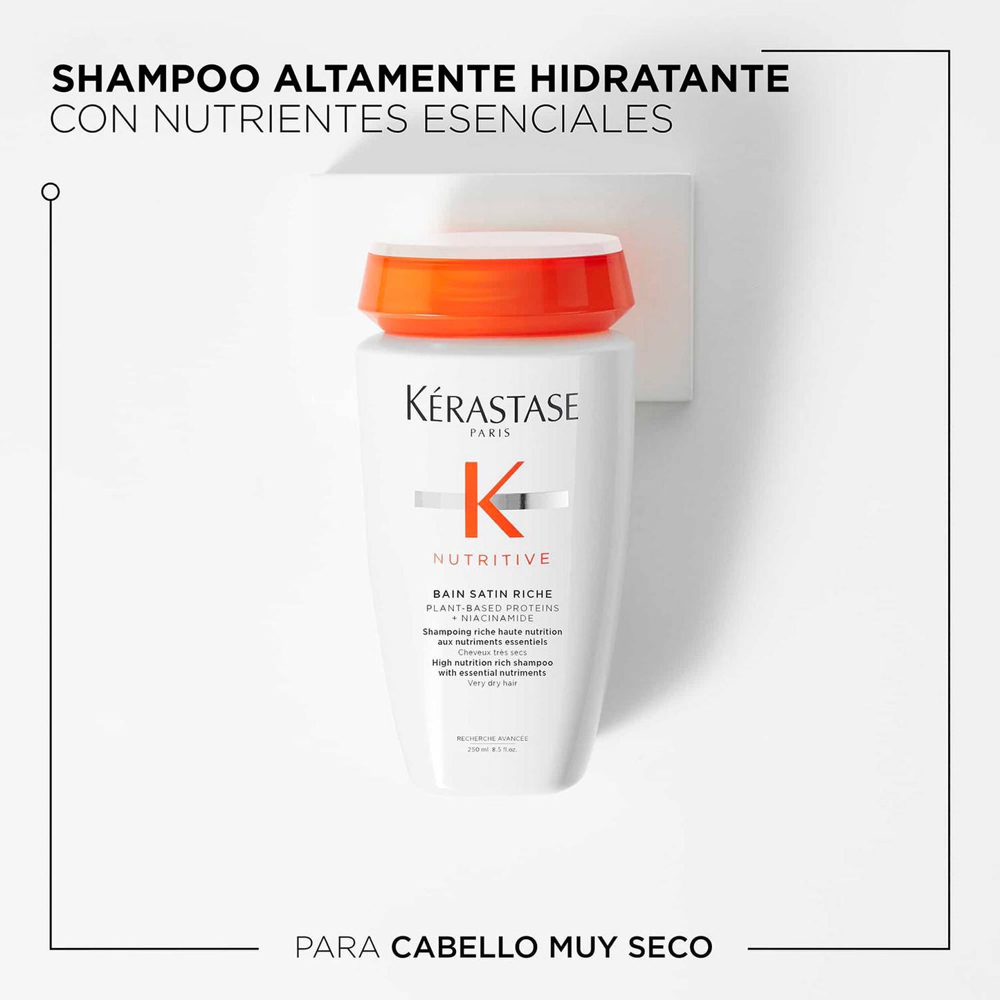 Shampoo Bain Satin Riche Kérastase Nutritive Para Una Nutrición Intensa Del Cabello 250ml