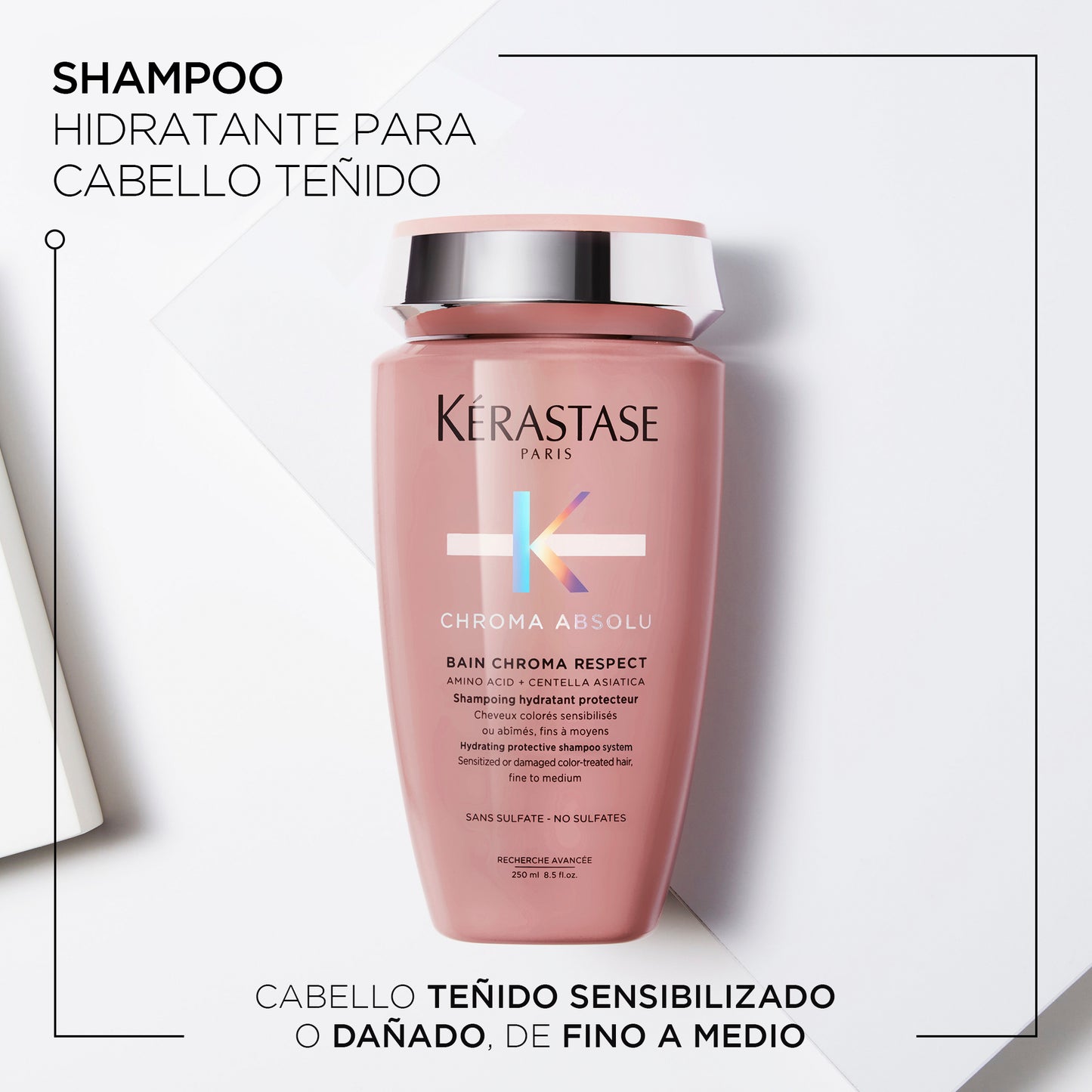 Shampoo Bain Chroma Respect para cabellos finos a medianos 250ml