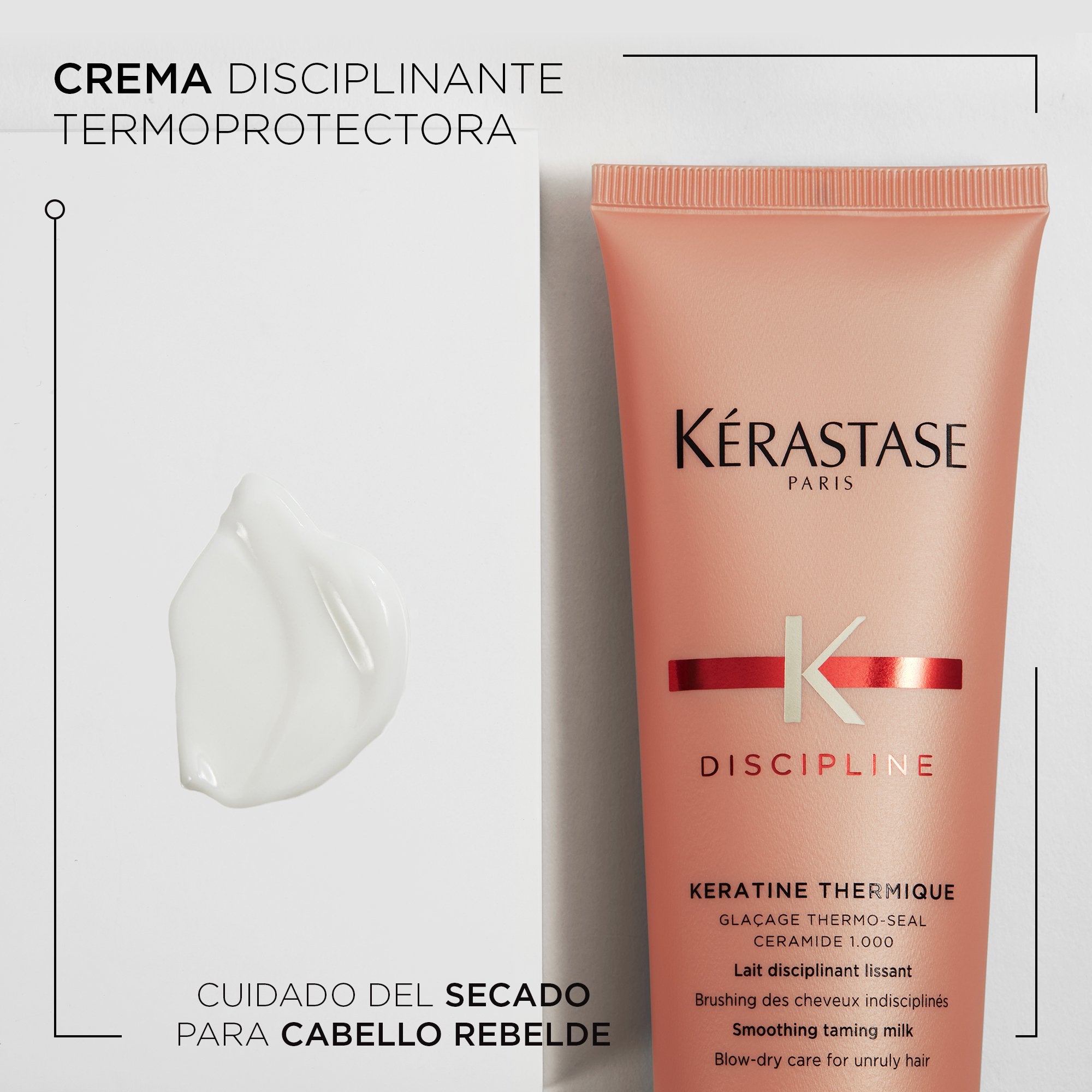 Crema de protección térmica Discipline para cabello con frizz 150 ml