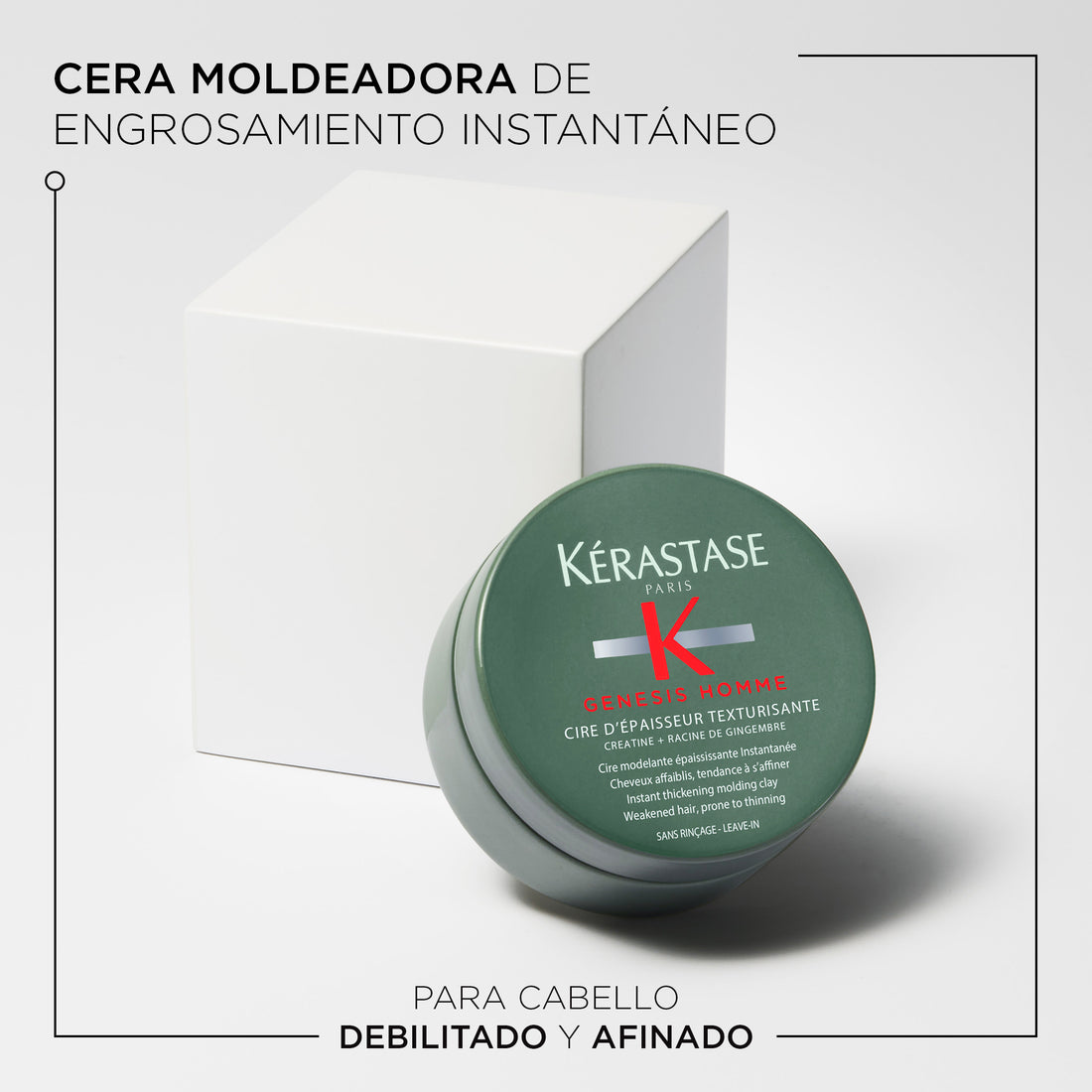 Cera para cabello debilitado con tendencia a afinarse Cire d Épaisseur Texturisante Genesis Homme 75ml
