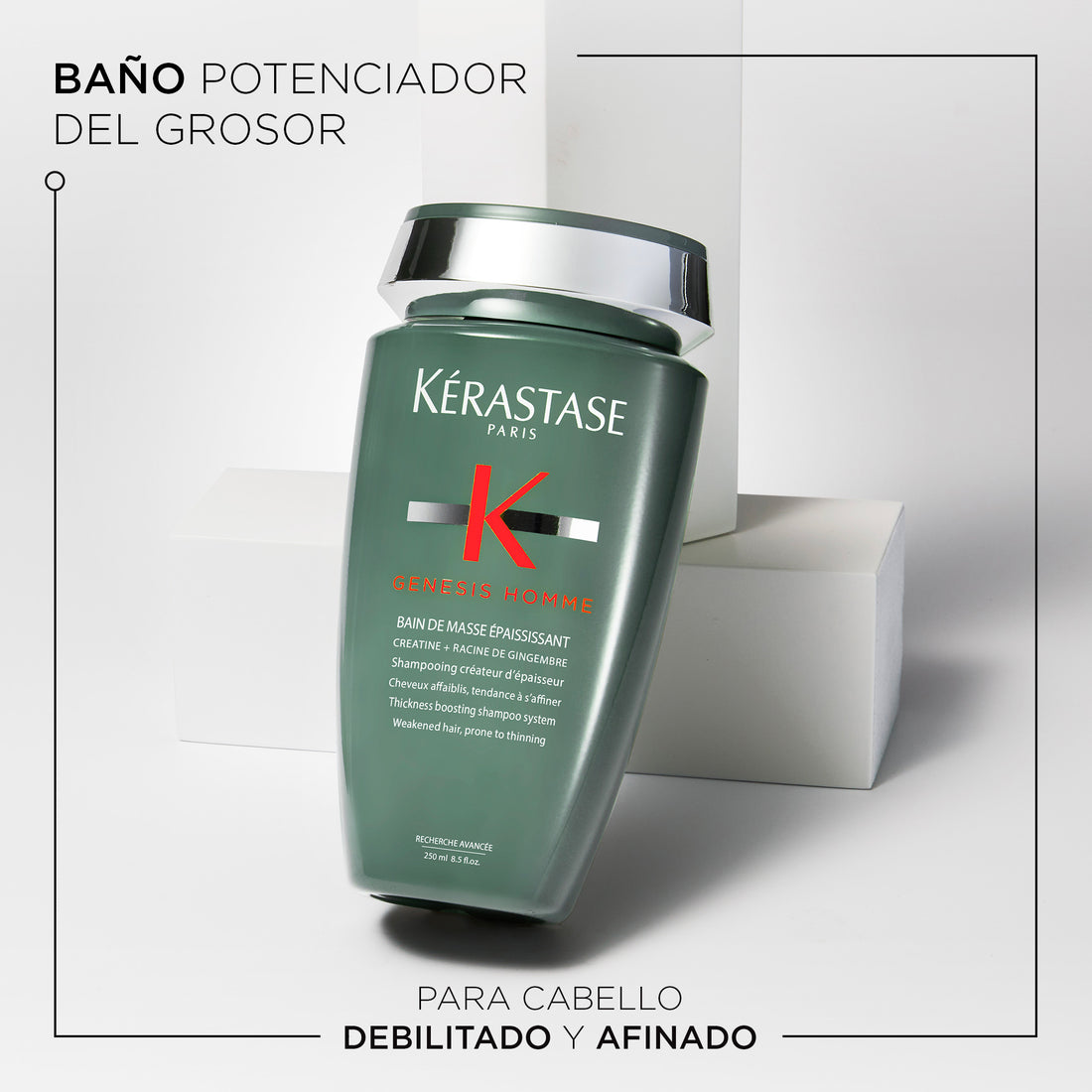 Shampoo para cabello debilitado con tendencia a afinarse Bain de Masse Épaisissant Genesis Homme 250ml