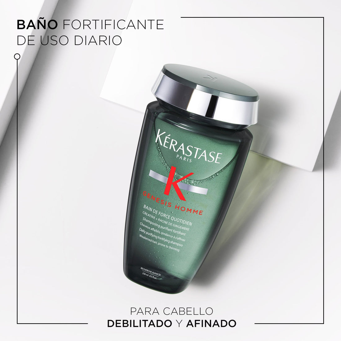 Shampoo para cabello debilitado con tendencia a la caída Bain de Force Quotidien Genesis Homme 250ml