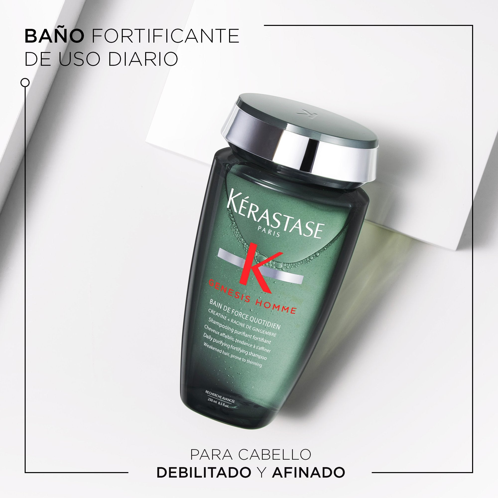 Shampoo para cabello debilitado con tendencia a la caída Bain de Force Quotidien Genesis Homme 250ml