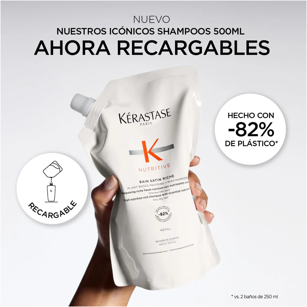 SHAMPOO REFILL SATIN RICHE 500ML NUTRITIVE