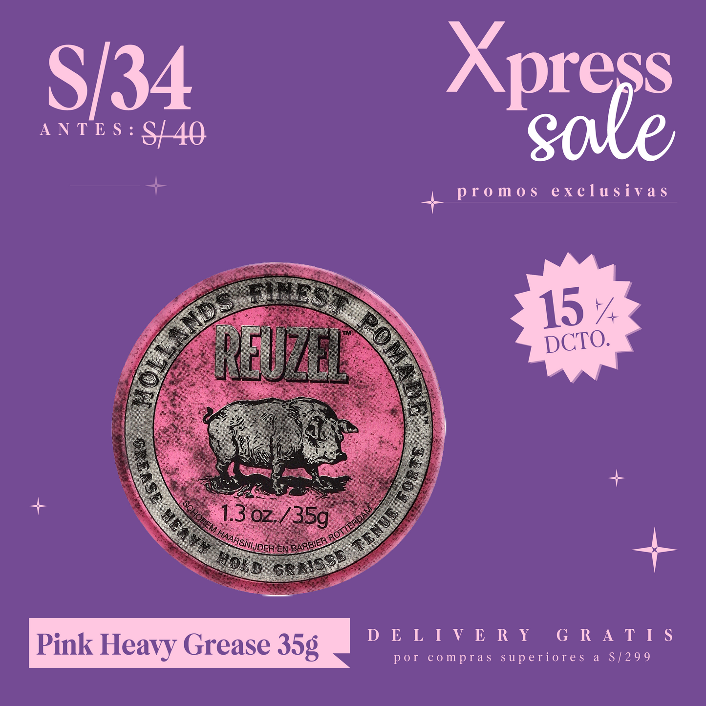 Pink Heavy Grease 35G Reuzel